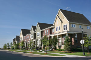 A Row of Suburban Townhouses in Sonoma County